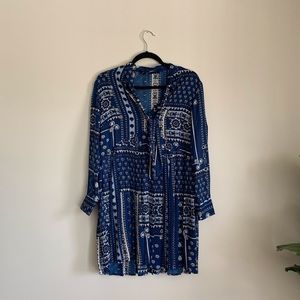 Blue Zara Bandana Print Dress